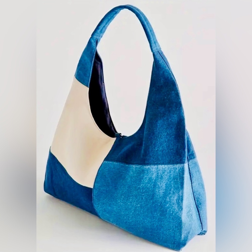 Stylish Blue and Cream HOBO Women's Bag - Picture 1 of 14